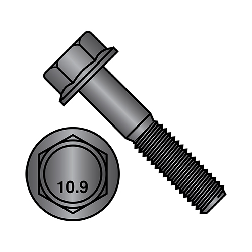 10 M10-1.5 Flange Lock Nuts M10-1.5x50 Class 10.9 DIN Hex Flange Bolts & 10 