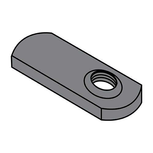 Carton: 1,000 pcs 8-32 Offset Hole Tab Weld Nuts//No Projections//Steel//Plain