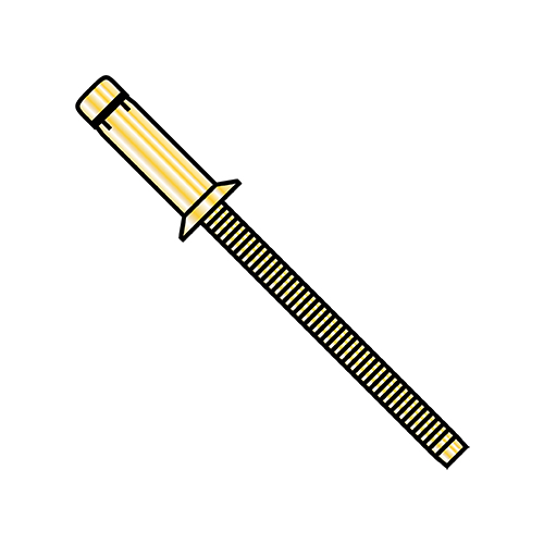 1/4X.47-.54 Water Resistant Countersunk Structural Rivet Zinc