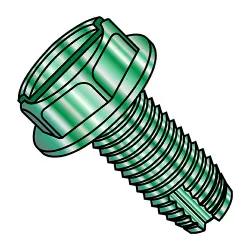 Steel Zinc Green Slotted Hex Washer Type-1 Thread Cutting Screws