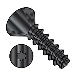 Black Oxide Six-Lobe 82° Flat Plastite®-Alternative, Inch Sizes Thread Rolling Screws