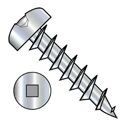 Square Recess, Stl Zinc, Full Thread Pan Deep Thread/Cabinet Screws