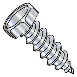 Hex Head Unslotted Screws Type A, Steel with Zinc Coating and 7/16