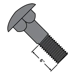 Galvanized Partially Threaded Low Carbon Steel Carriage Bolts