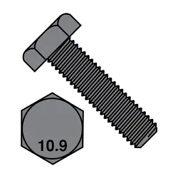 DIN 933 Cl 10.9 Full Thrd Stl Pln Hex Cap Screws