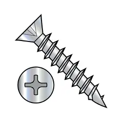 Phillips, Steel Nickel, Full Thread Flat Deep Thread/Cabinet Screws