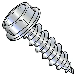 Steel Zinc, 7/16 A.F. Unslotted Hex Washer Type-AB Self-Tapping Screws & Sheet Metal Screws