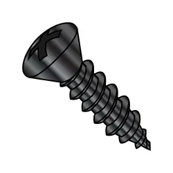 Steel Black Oxide Phillips Oval Type-AB Self-Tapping Screws & Sheet Metal Screws