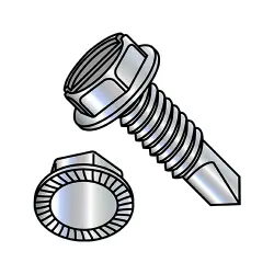 w/ Machine Screws Thread Slotted Hex Washer, Serrated  - TEK® Self-Drilling Screws