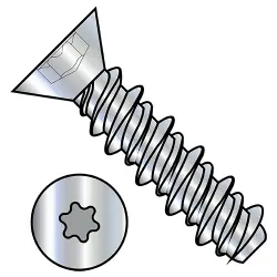 Steel Zinc Six-Lobe 82° Flat High-Low Self-Tapping Screws & Sheet Metal Screws