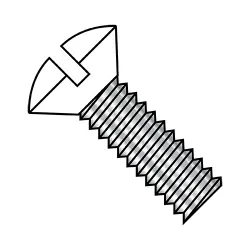 Steel Zinc w/ White Head Slotted Oval Head Machine Screws