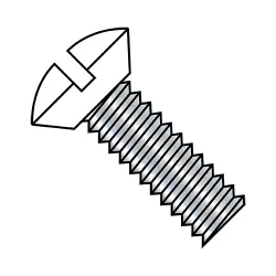 Phillips, Steel Zinc w/ White Painted Head Oval Head Undercut Machine Screws