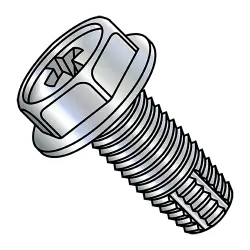 Phillips, Zinc Hex Washer Type-F Thread Cutting Screws