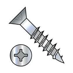 Square/Phillips, Stl Zinc, Partial Thread Flat Deep Thread/Cabinet Screws