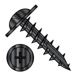 Large Round Washer with #17 point Deep Thread/Cabinet Screws