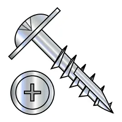 Phillips, Steel Zinc, Partial Thread Large Round Washer with #17 point Deep Thread/Cabinet Screws