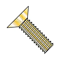 Steel Zinc Yellow Phillips 100° Flat Head Machine Screws