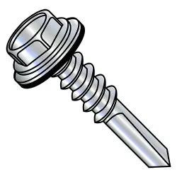 Steel Zinc Hex Washer TEK® Screws w/Neo-EPDM Washer #4 & #5 Pt