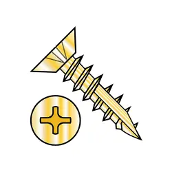 Coarse Thread Steel Bright Brass Flat Undercut Phillips w/#17 Pt