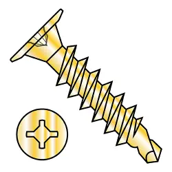 Yellow Tinted Phillips Wafer Screws Wafer Phillips  - TEK® Self-Drilling Screws