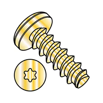 4-20 X 5/8 6 Lobe Pan Plastite Alternative 48-2 Zinc Yellow RoHS Bake & Wax