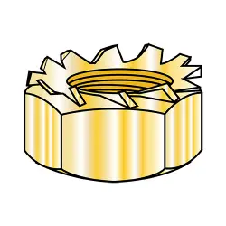 Steel Zinc Yellow Regular Pattern Nuts