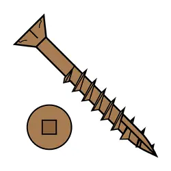 Steel Ceramic Tan Square Recess Partial Thread Type-17 Screws