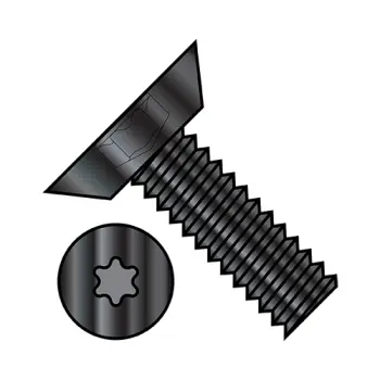 8-32 X 1/4 6 Lobe Flat Undercut Fully Threaded Machine Screw Black Oxide