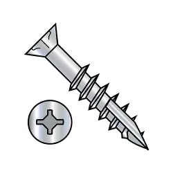 Square-Phillips w/Nibs Stl Zinc, Partial Thread #8 Flat with #17 point Deep Thread/Cabinet Screws