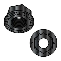 Grade 8 Black Phosphate Serrated Flange Nuts