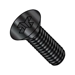 Steel Black Oxide DIN 965 Flat Phillips Metric Machine Screws