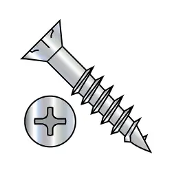Phillips w/Nibs, Steel Zinc, Partial Thread Flat Deep Thread/Cabinet Screws