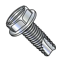 Steel Zinc Slotted Hex Washer Type-23 Thread Cutting Screws