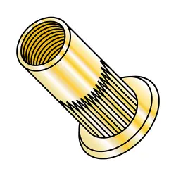 Steel Zinc Yellow Metric Flat Head Ribbed Rivets