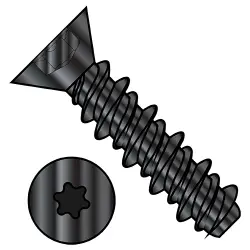 Steel Zinc Black Six-Lobe 82° Flat High-Low Self-Tapping Screws & Sheet Metal Screws