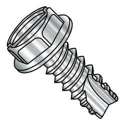Hex Washer Slotted, 18-8 Type-25 Stainless Steel Thread-Cutting Screws