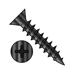 Full Thread Steel Black Ox Flat Phillips Hinge Screws