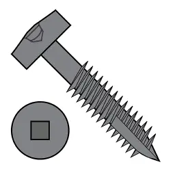 Square Recess Fine Steel Plain Pocket Hole Screws