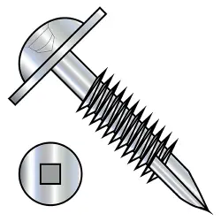 Square Recess Fine Steel Zinc Round Washer Head Pocket Hole Screws