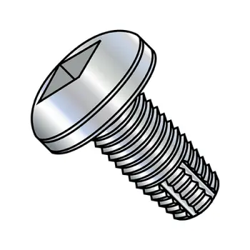 1/4-20 X 1/2 Square Drive Pan Thread Cutting Screw Type F Fully Threaded Zinc And Bake