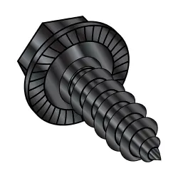 Steel Black Oxide Unslotted Hex Washer, Serrated Type-AB Self-Tapping Screws & Sheet Metal Screws