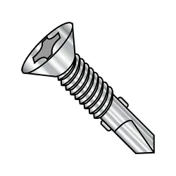 #4 Pt w/Wings, 410 SS w/ Machine Screws Thread Phillips 82° Flat  - TEK® Self-Drilling Screws