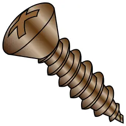 Steel Antique Brass Finish Phillips Oval Type-AB Self-Tapping Screws & Sheet Metal Screws