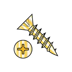 Coarse Thread Steel Bright Brass Flat Phillips Hinge Screws