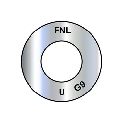 For Gr-9 applications, EcoGuard Gray/Silver Thru-Hardened Steel U.S.S. Flat Washers and Burrs