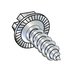 Steel Zinc Slotted Hex Washer, Serrated Type-AB Self-Tapping Screws & Sheet Metal Screws