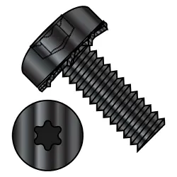 Ext. Tooth, Steel Black Zinc Six-Lobe Pan SEMS Screws