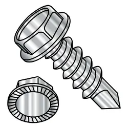 Hex Washer, Serr, Unslotted Stainless Steel Self-Drilling Screws