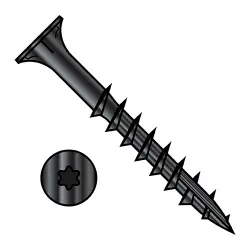 Six-Lobe Partial Thread Steel Black Ox Flat w/Nibs Type-17 Screws