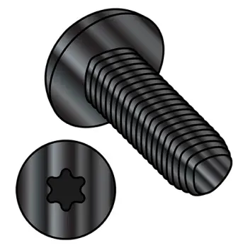 1/4-20X5/8  6 Lobe Pan Taptite Alternate Thread Rolling Screw Full Thred Black Zinc Bake Wax